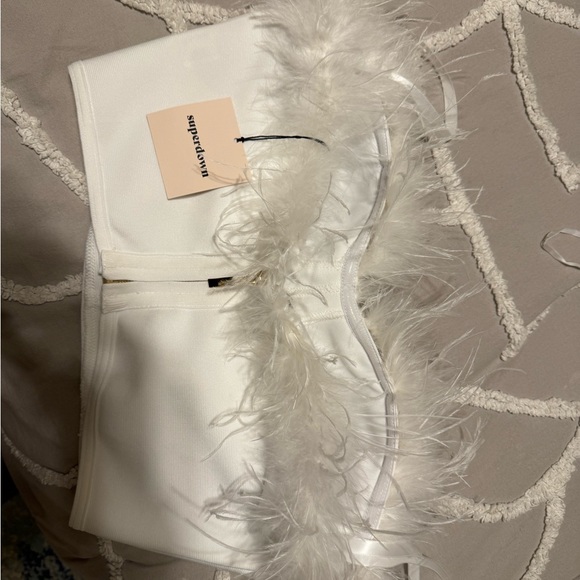 Revolve white feather corset size Large never worn - Picture 1 of 3